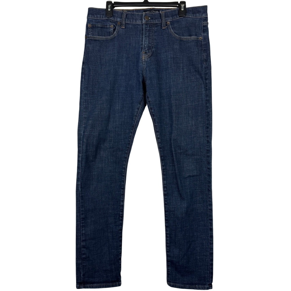 Lucky Brand 110 SLIM Blue Jeans Mens 34x32 Cotton STRETCH Dark Wash Denim